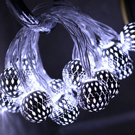 Skanto | Solar Light Sources Moroccan Ball Colorful LED Christmas Lighting Iron Balls Decoration Outdoor Light Sources