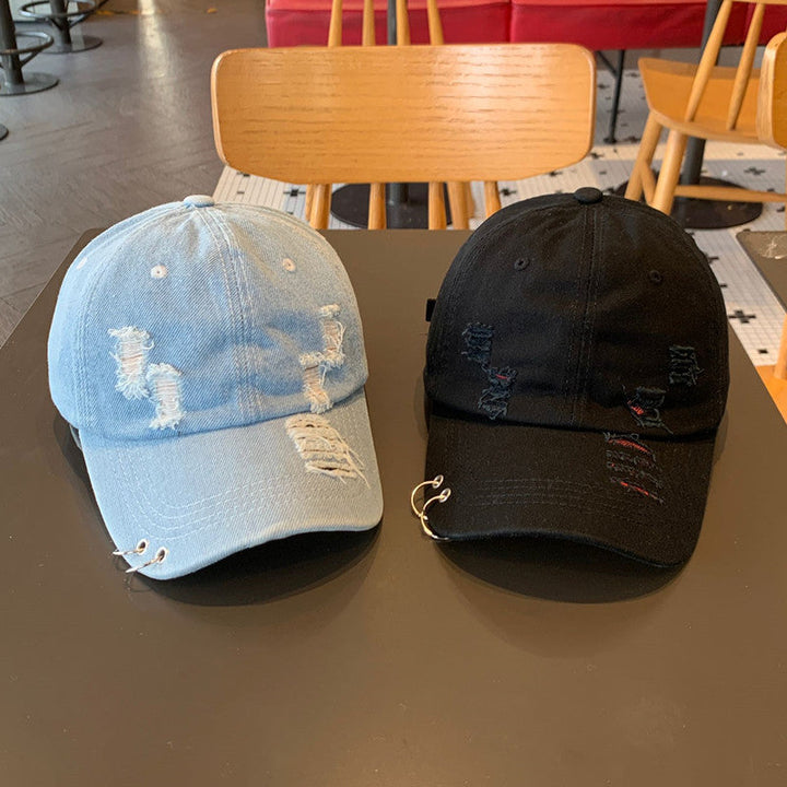 Unisex Distressed Cotton Adjustable Baseball Cap Kalsten