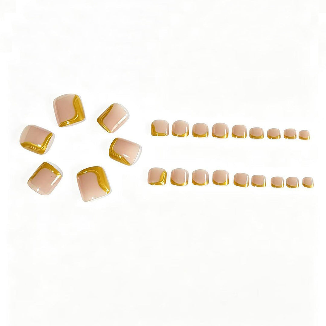 Gold Accent Artistic Nail Tips Kalsten