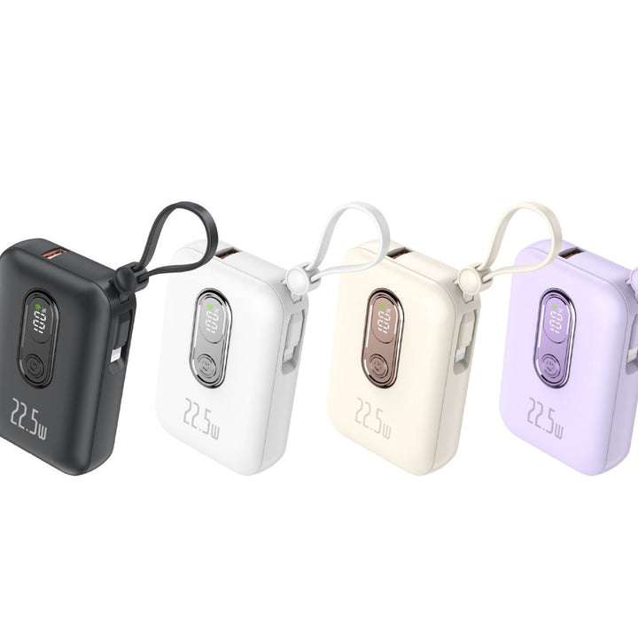 Portable power bank with integrated USB-C port and digital charge status display Kalsten