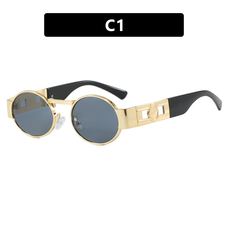 Ladies round sunglasses with fashionable metal frame and UV protection Kalsten