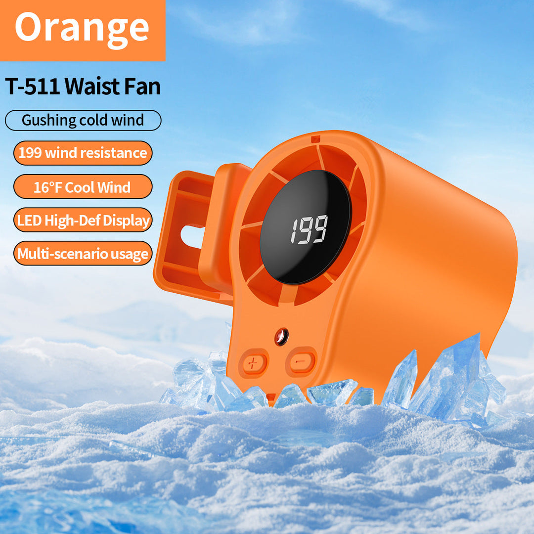Unisex nan portable clip-on waist cooling fan with LED display Kalsten
