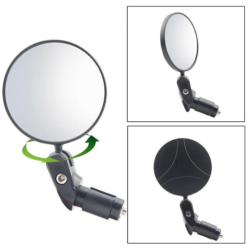 Compact Handlebar End Bike Mirror Pair with Full Rotation Swivel and Wide Angle Glass Kalsten
