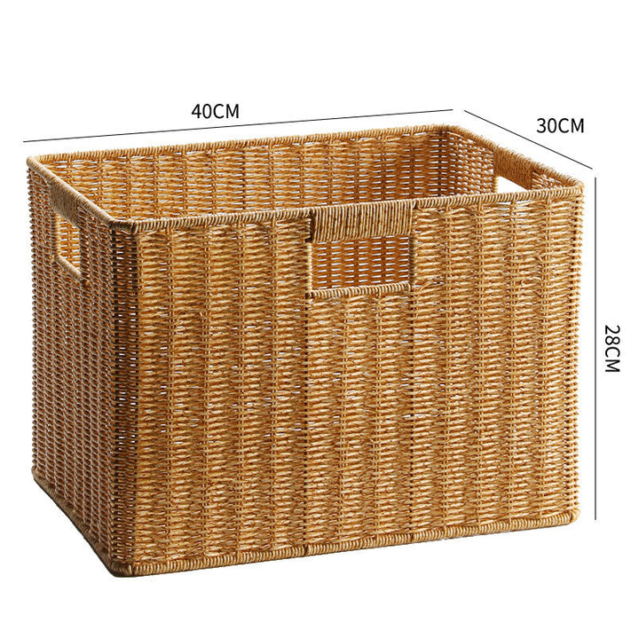 Handcrafted Rectangular Wicker Storage Bin Kalsten