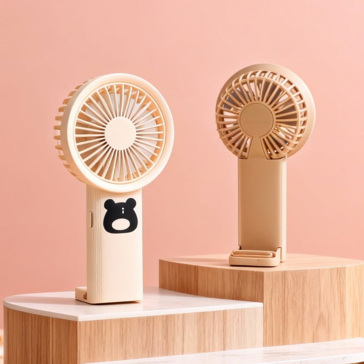 Women Portable Handheld Fan with Cute Bear Design Kalsten