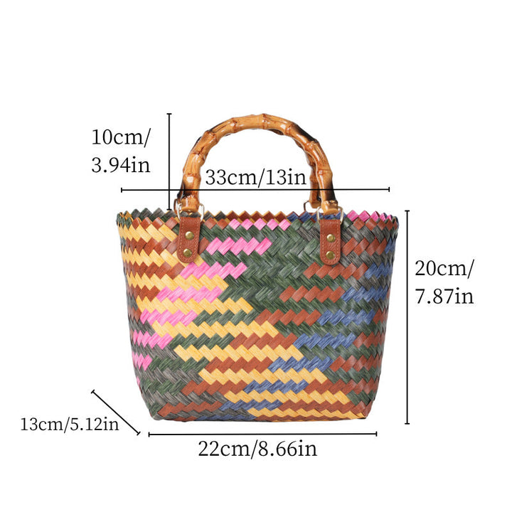 Handy basket bag with colorful design Kalsten