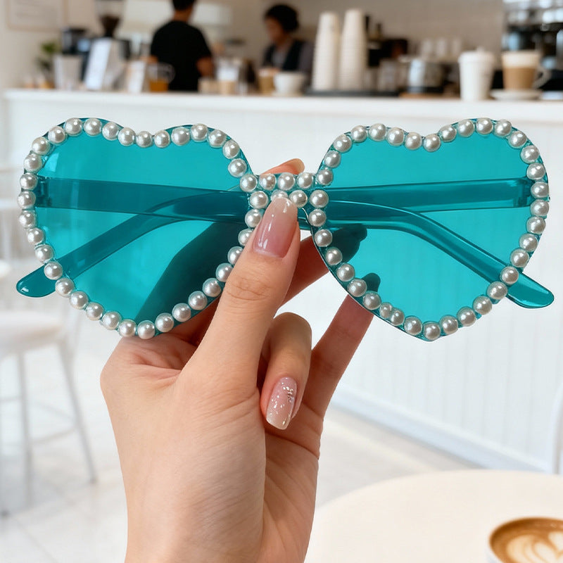 Heart-Shaped Pearl-Accent Sunglasses Kalsten