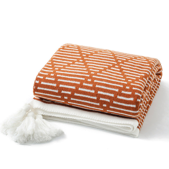 Women's knitted blanket with geometric pattern Kalsten