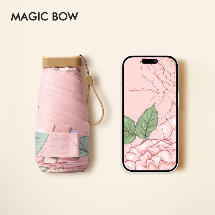 Women's Automatic UV Protection Folding Umbrella with Compact Carrying Case Kalsten