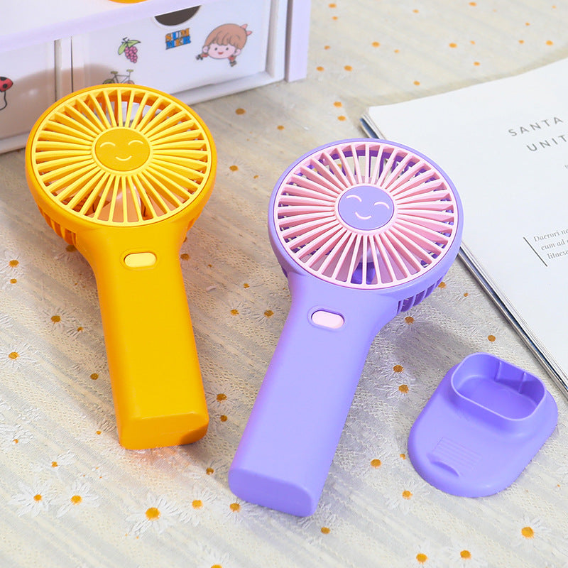 Ladies portable USB hand fan with innovative smiling design Kalsten