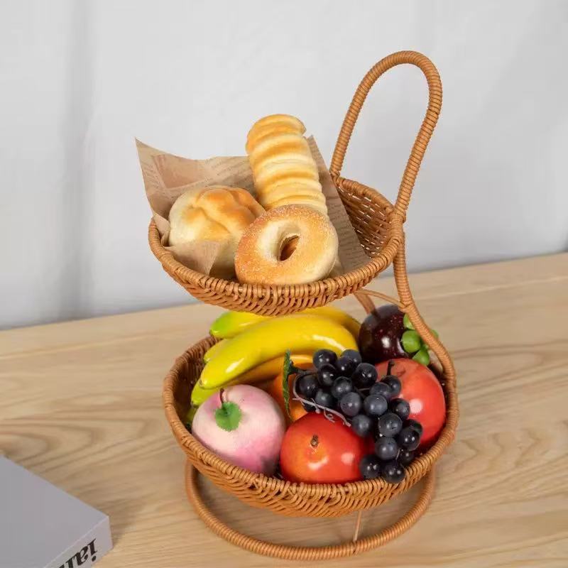 Two-Tiered Woven Serving Basket Kalsten
