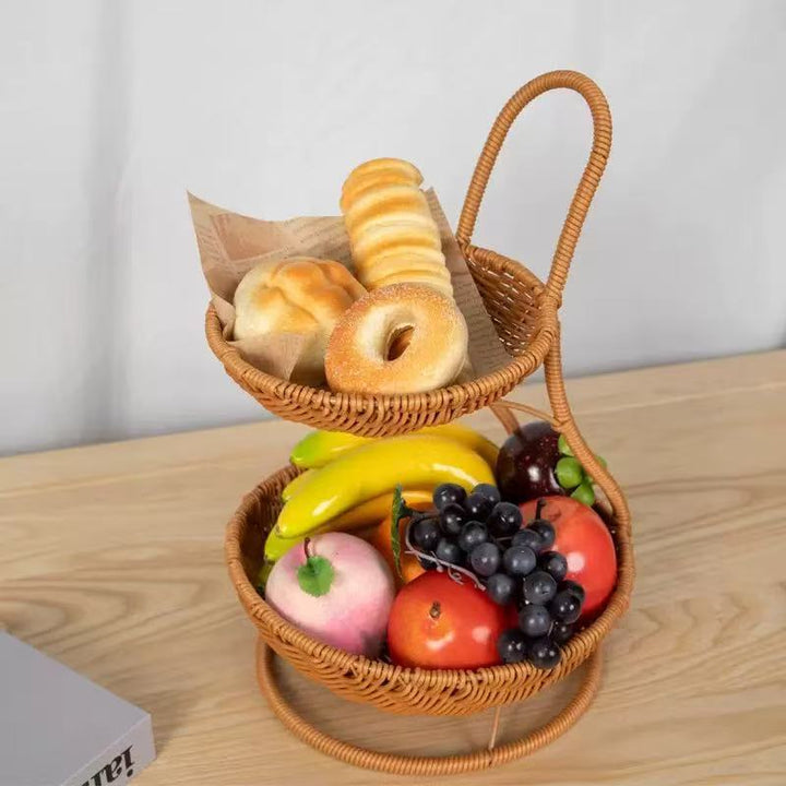 Two-Tiered Woven Serving Basket Kalsten