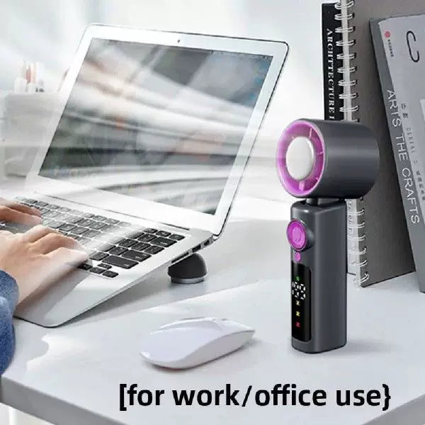 Unisex one size compact wireless turbine air circulator with digital LED display precise speed selection Kalsten