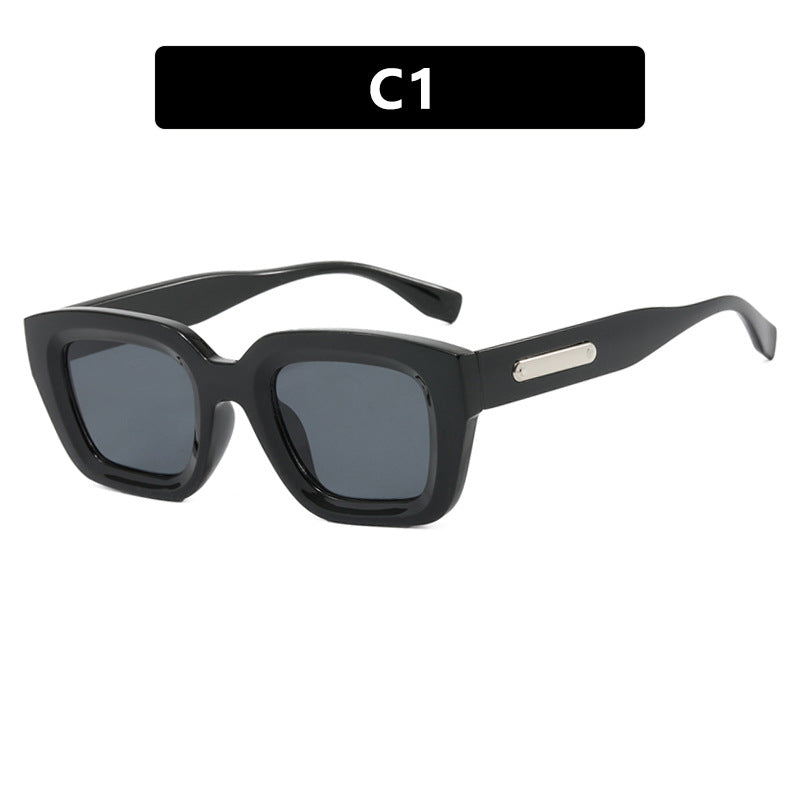 Women's square sunglasses with transparent frame and brown lenses Kalsten