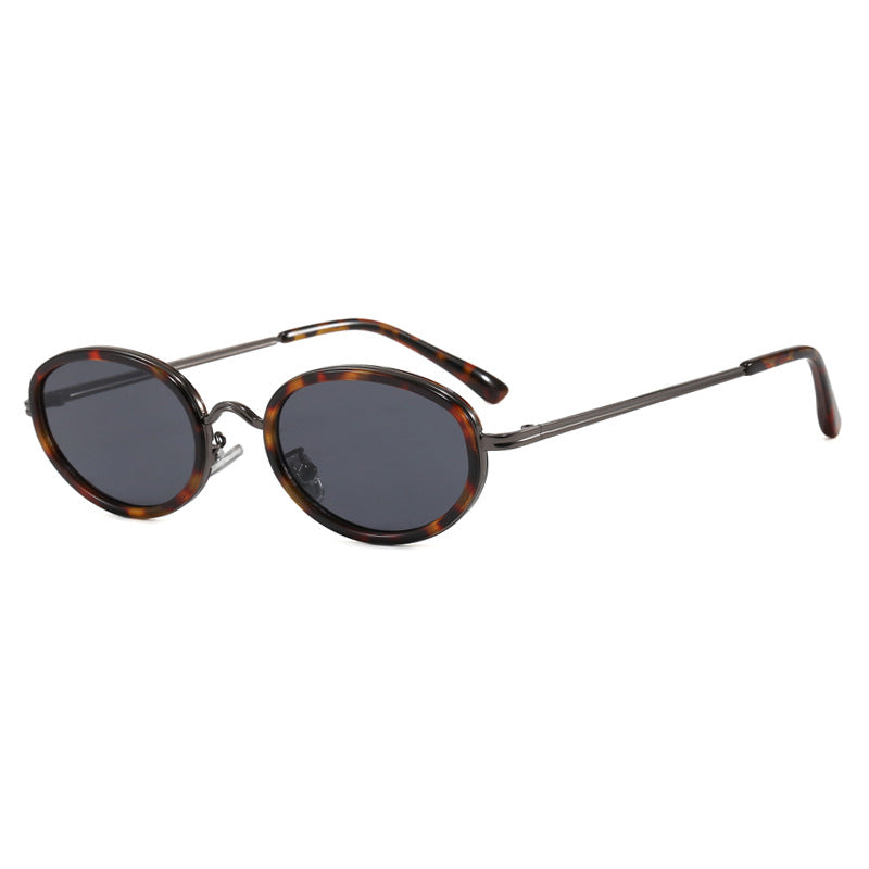 Ladies elegant round sunglasses with stylish metal frame Kalsten