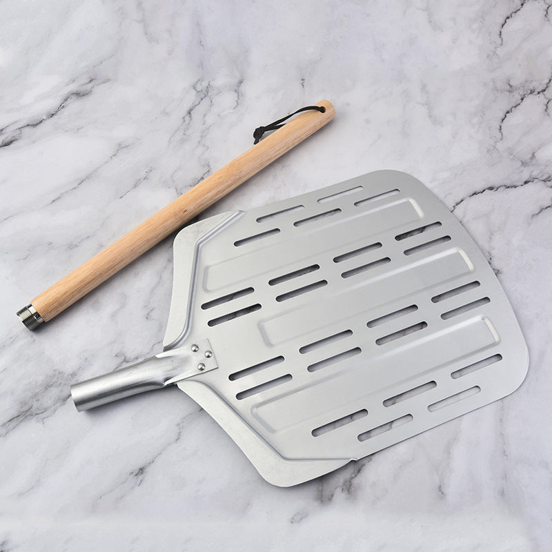 perforated aluminum pizza peel with detachable hardwood handle Kalsten