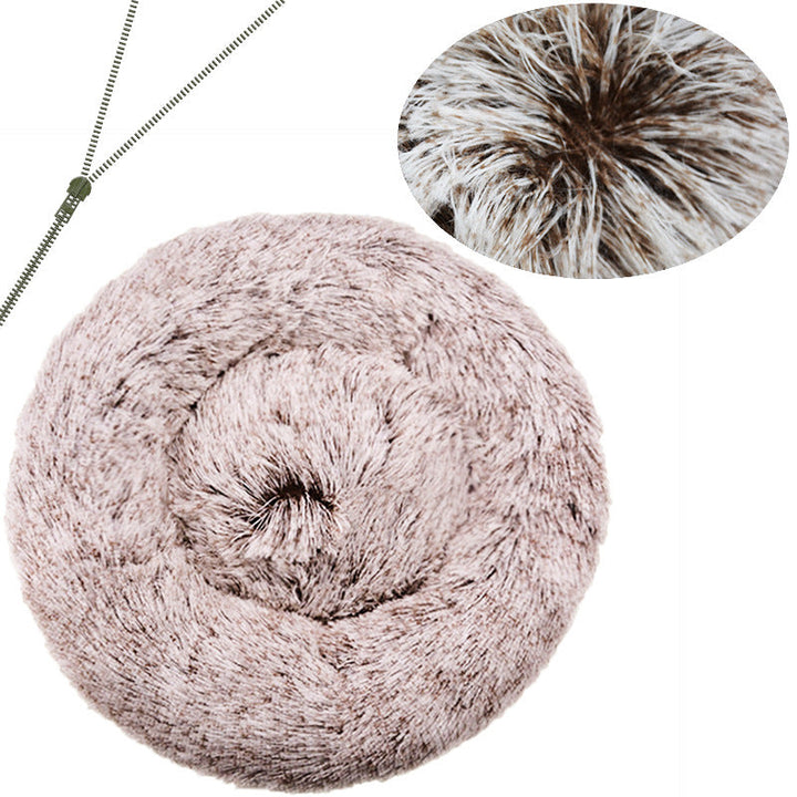 Cozy Round Plush Dog Bed