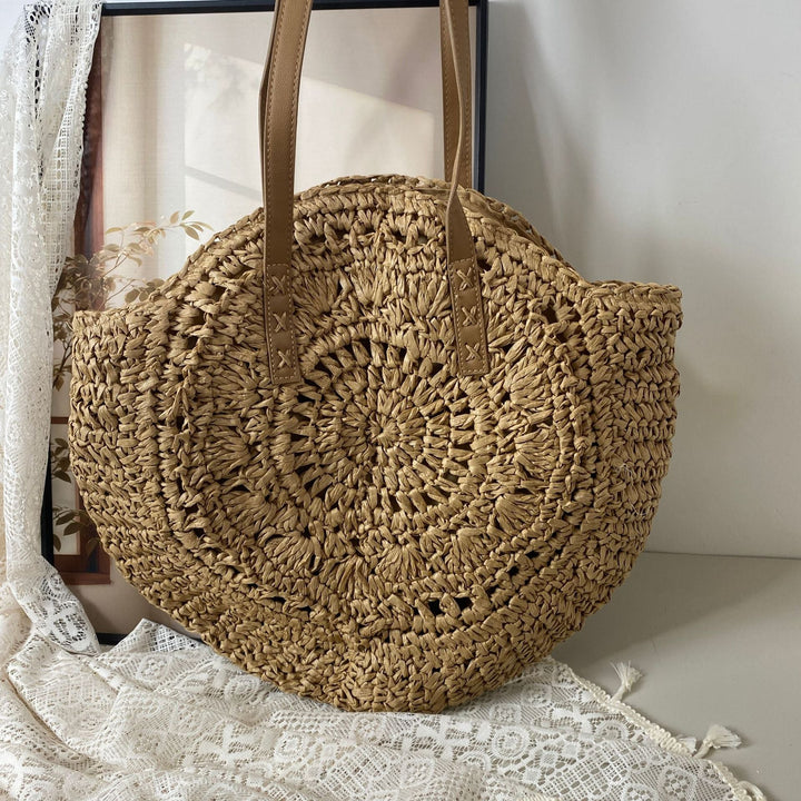 Handcrafted basket bag with unique circular pattern Kalsten