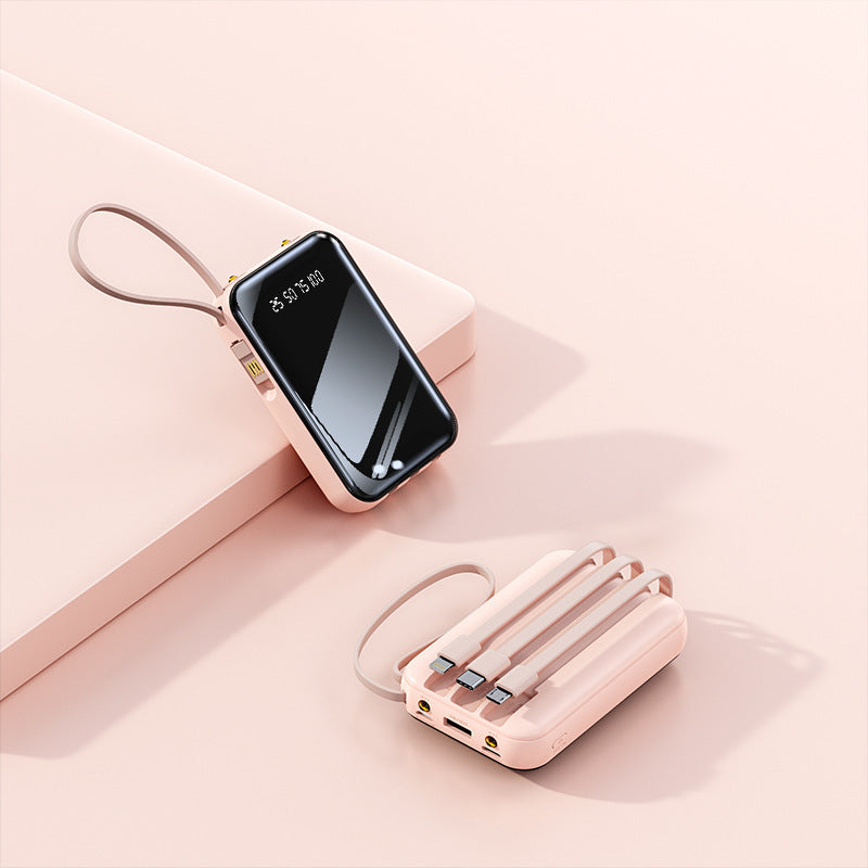 Portable power bank with integrated cable management and digital charge level display Kalsten