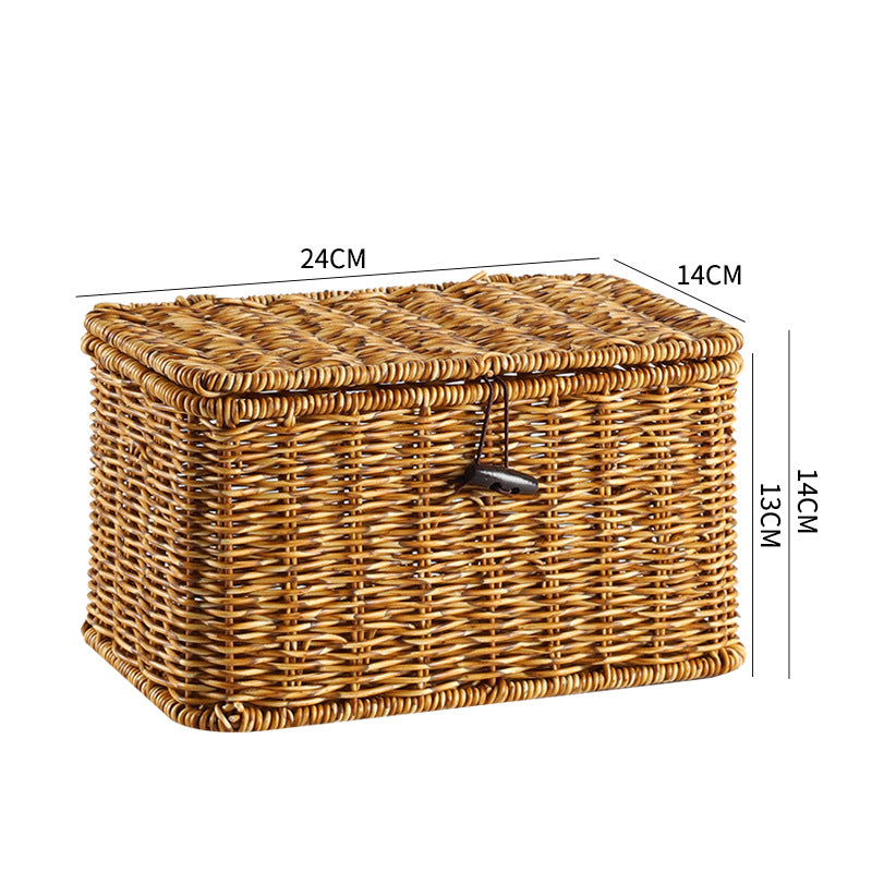 Handcrafted Rectangular Wicker Storage Box Kalsten