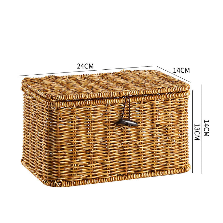 Handcrafted Rectangular Wicker Storage Box Kalsten