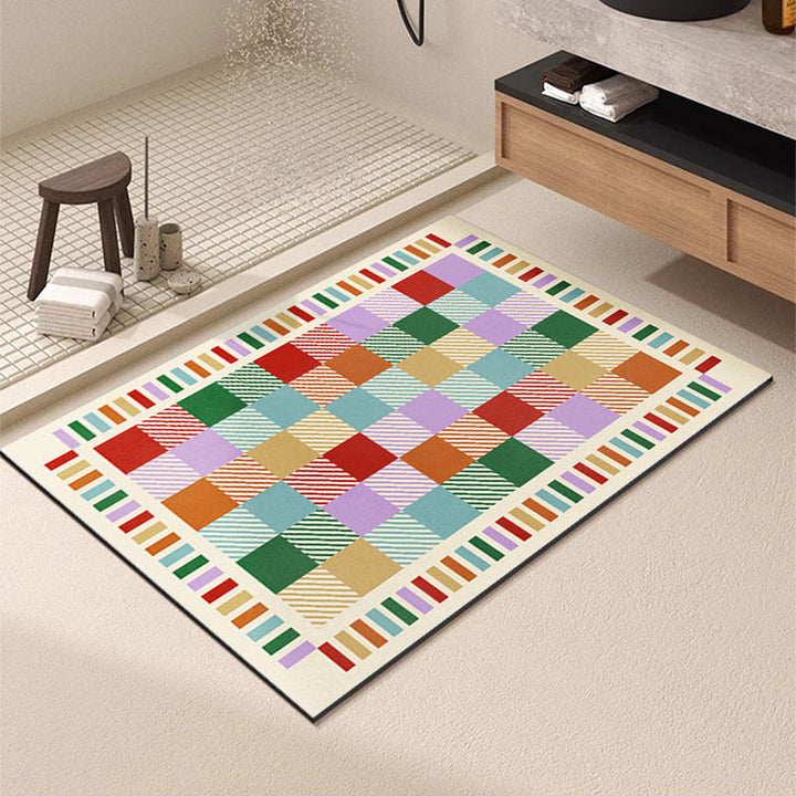 Geometric Patterned Bath Mat Kalsten