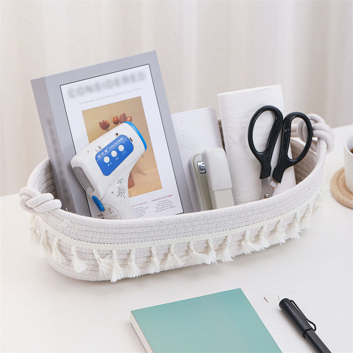 Women Decorative Storage Basket with Fringe Decoration Kalsten