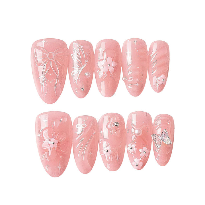 Decorative Floral Press-On Nail Art Set Kalsten