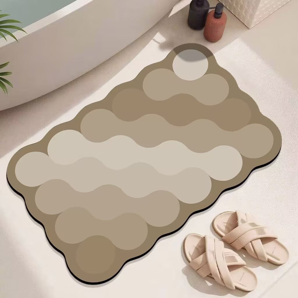 Abstract Wave Design Bath Mat Kalsten