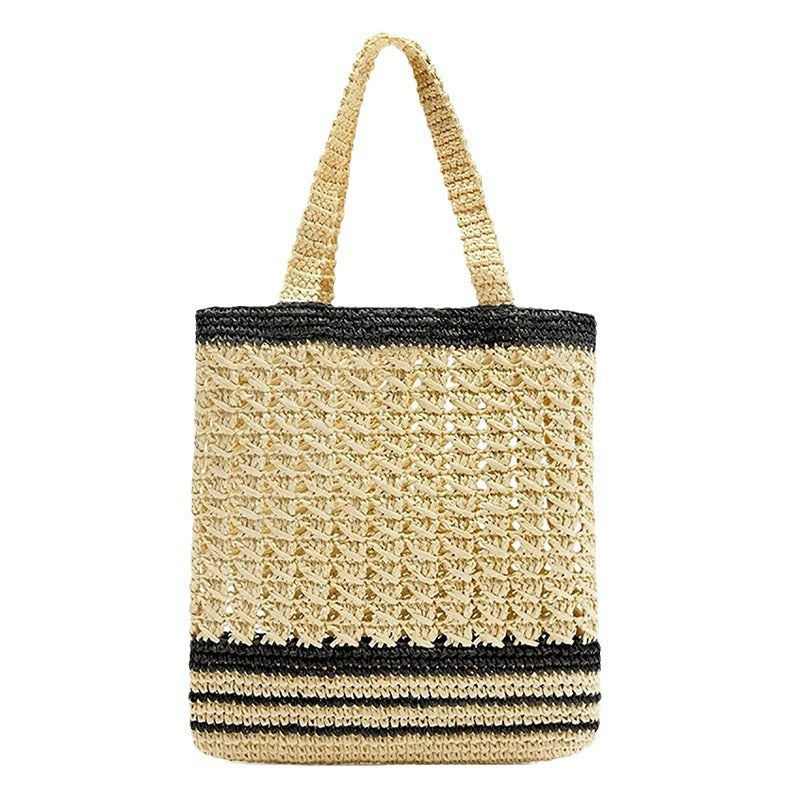 Handcrafted basket bag with modern striped design Kalsten