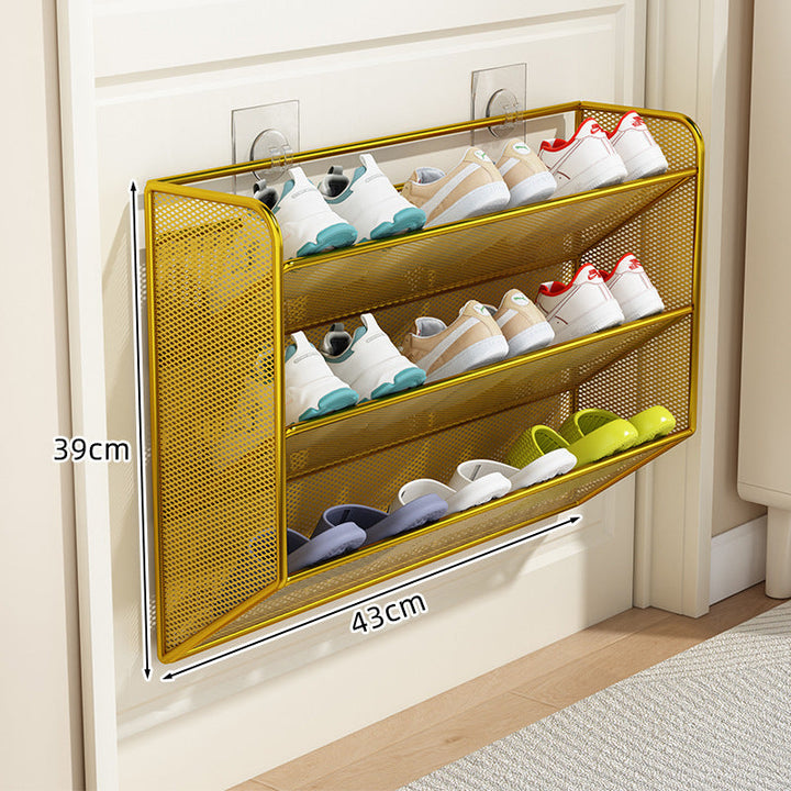 slim overdoor mesh shoe rack organizer with ventilated angled shelf Kalsten