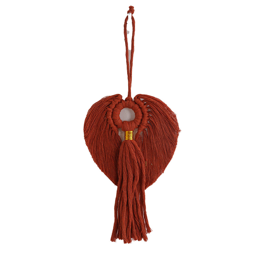 Macramé Decorative Wall Hanging with Circular Wooden Ring Acalora