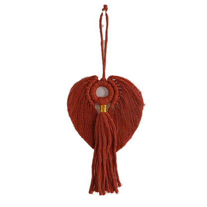 Macramé Decorative Wall Hanging with Circular Wooden Ring Acalora