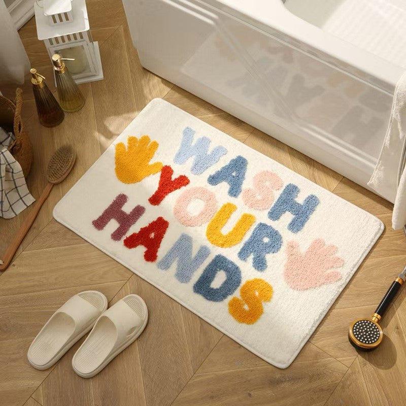 Playful Text Bath Mat Kalsten