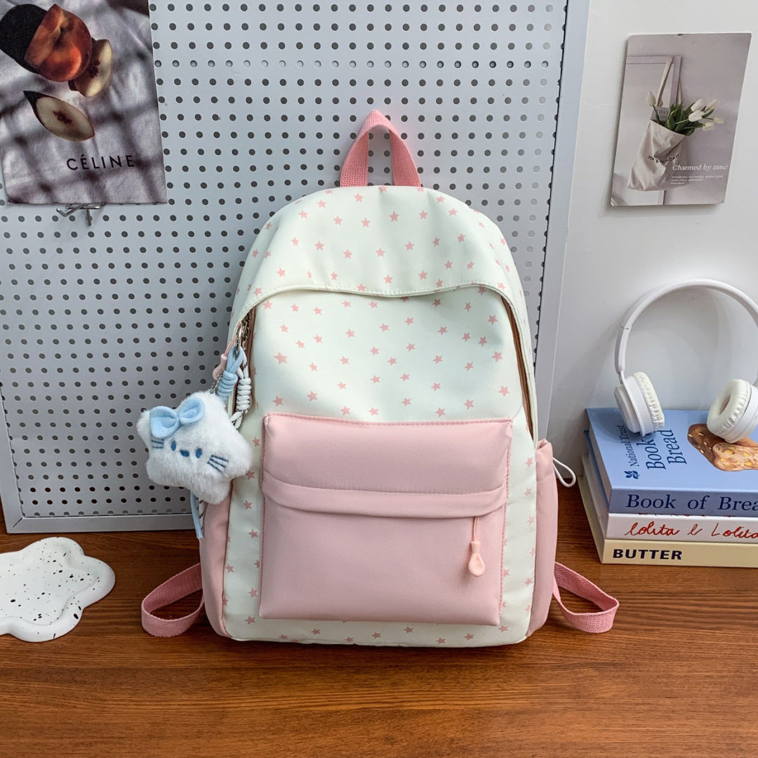 Everyday backpack with playful star design and additional front pocket Kalsten