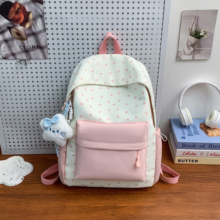 Everyday backpack with playful star design and additional front pocket Kalsten
