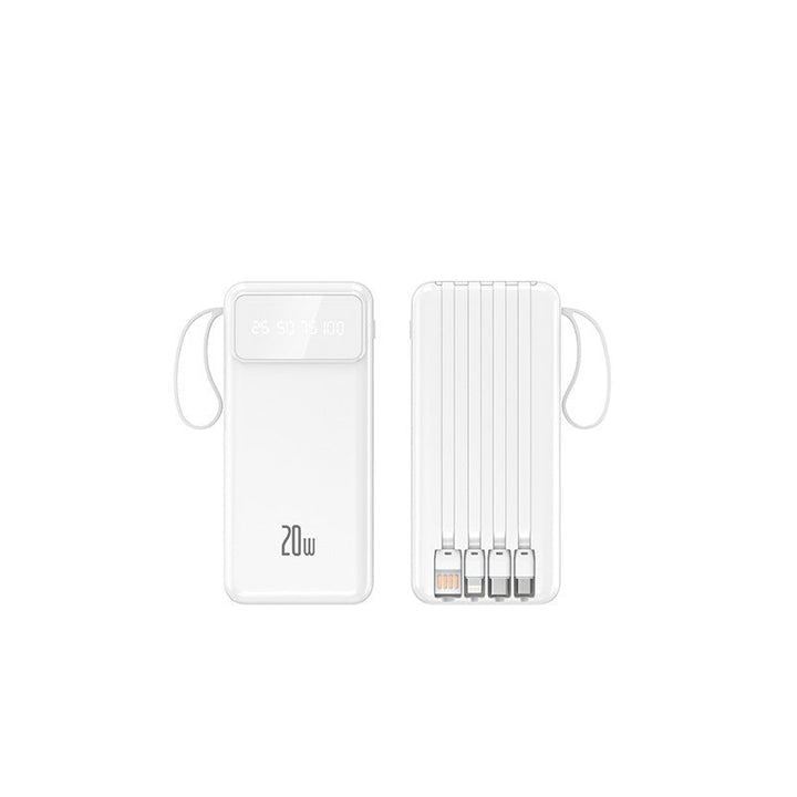 Powerbank with integrated multifunctional charging cables and digital display Kalsten