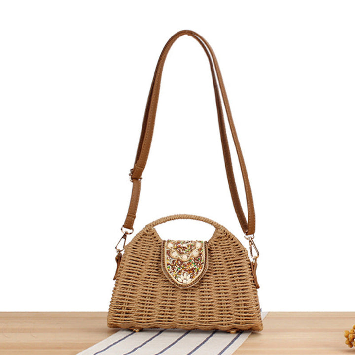 Elegant basket bag with unique closure Kalsten