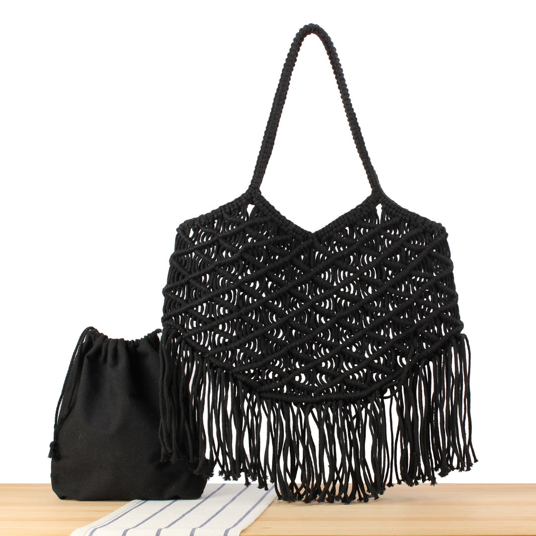 Creative Macrame Bag with Fringed Design Kalsten