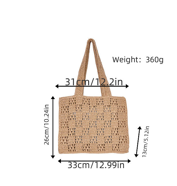 Braided Tote Bag Made of Natural Material Kalsten