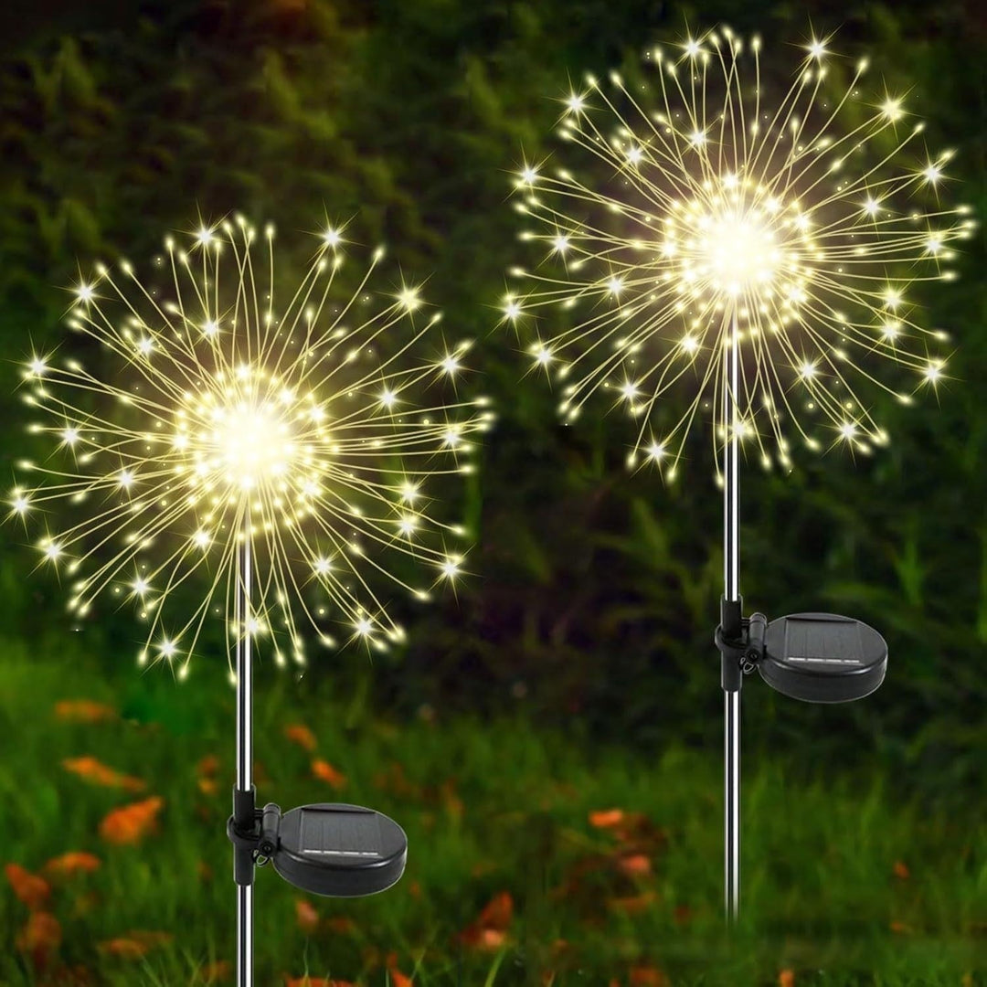 Solar Firework Garden Stake LED Starburst Light With Telescoping Stainless Stake Kalsten