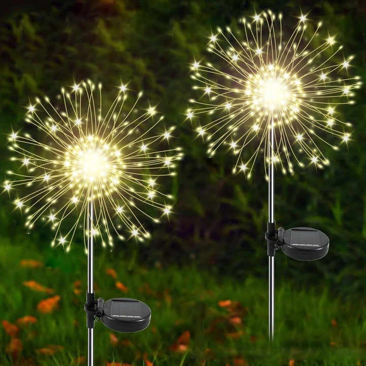 Solar Firework Garden Stake LED Starburst Light With Telescoping Stainless Stake Kalsten