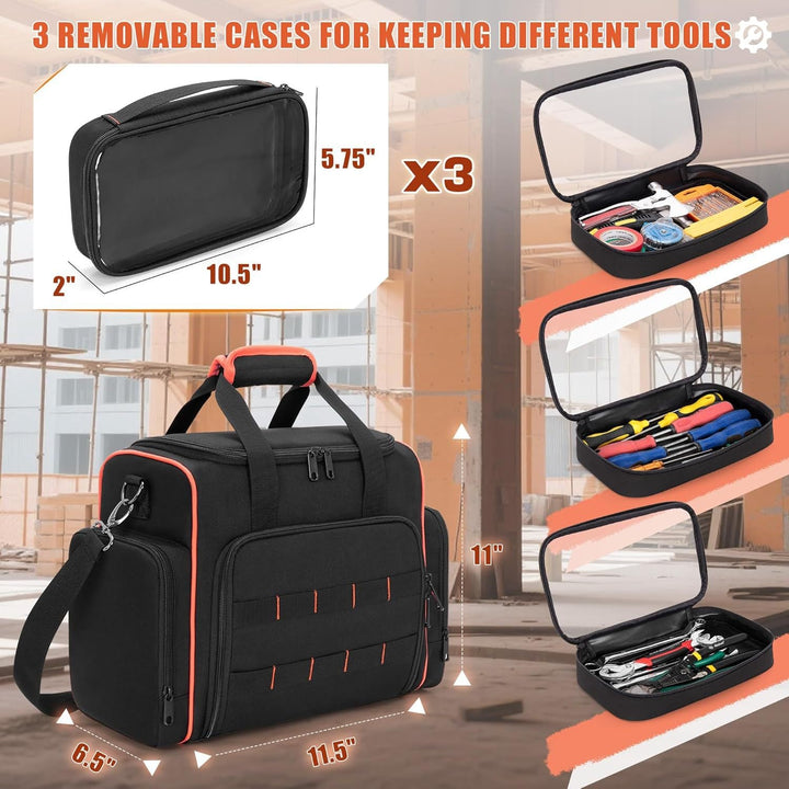 Multifunctional Tool Bag with Transparent Compartments Kalsten
