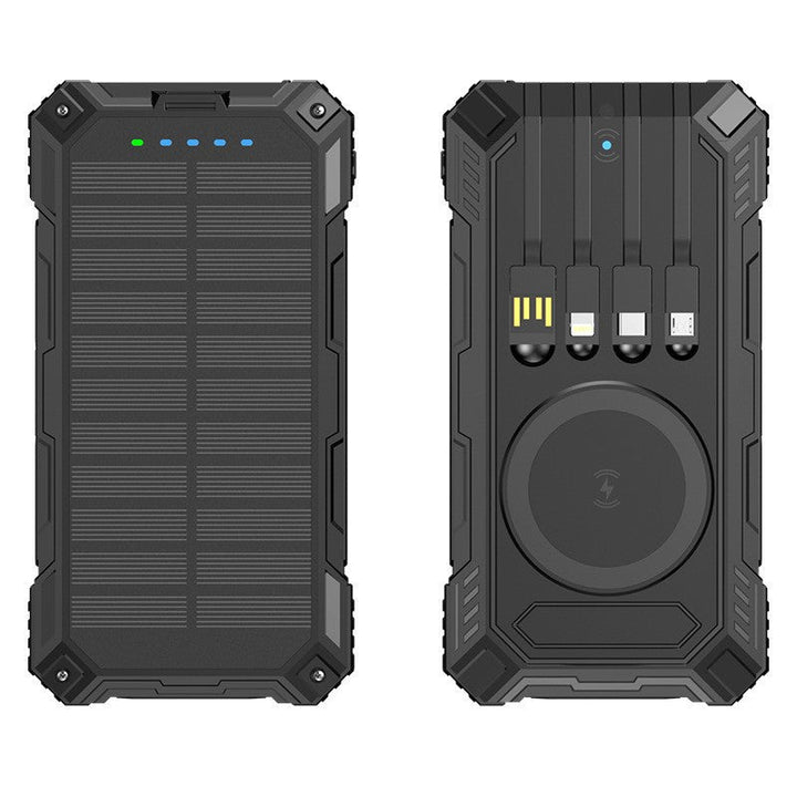Robust Solar Power Bank with Multifunctional Charging Cable and Integrated Qi Charger Kalsten