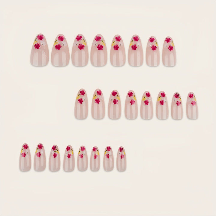 Elegant artificial nails with floral decorations Kalsten