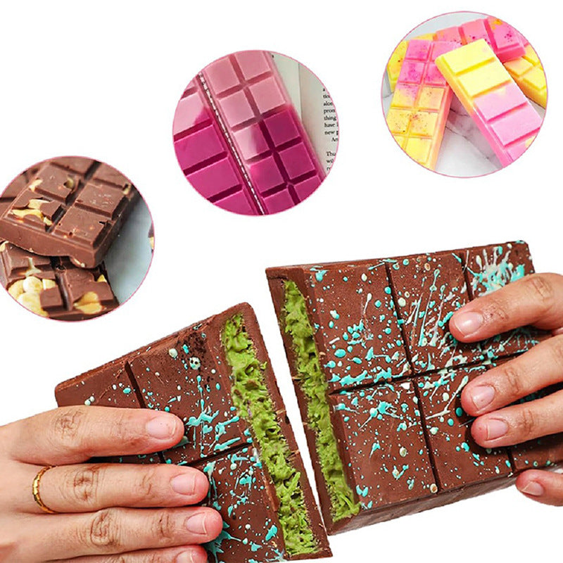 Flexible Silicone Rectangular Chocolate Bar Mold Ten-Segment Nonstick Removable Tray
