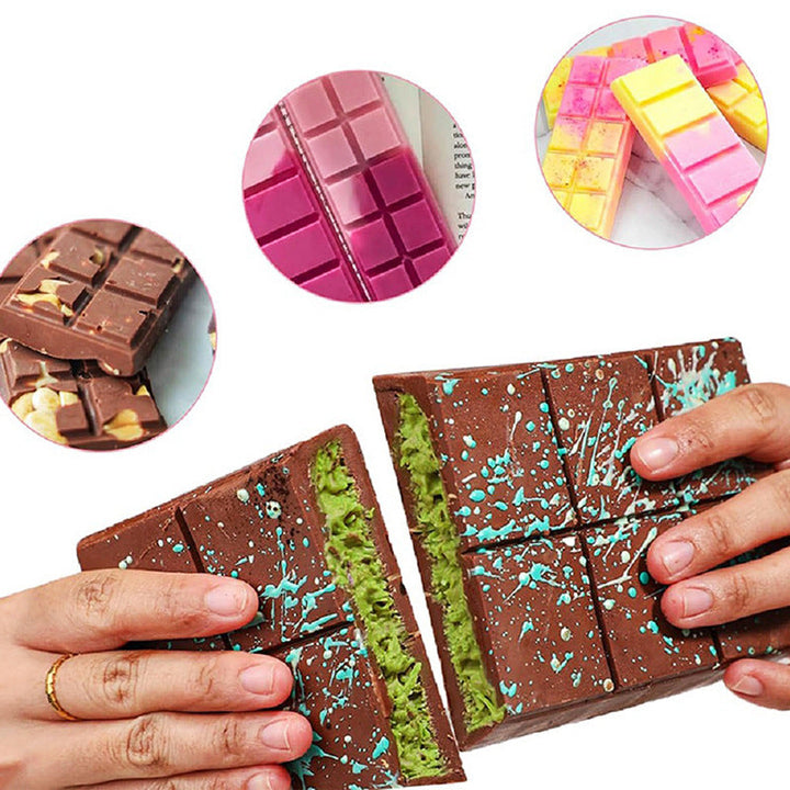 Flexible Silicone Rectangular Chocolate Bar Mold Ten-Segment Nonstick Removable Tray