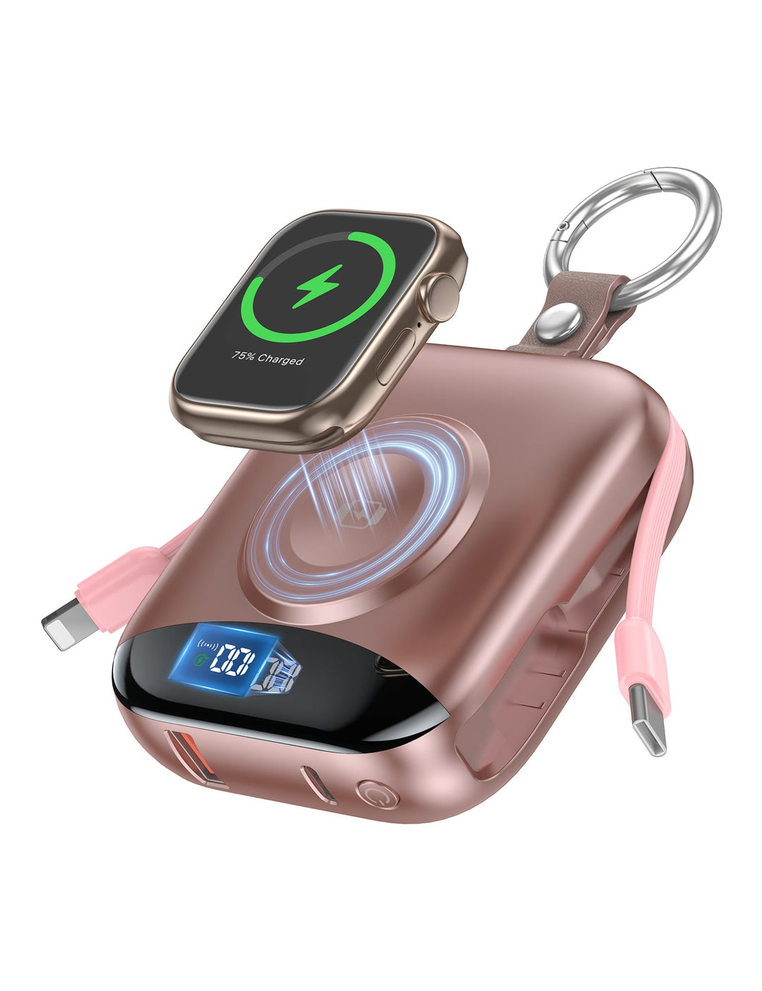 Portable inductive charger with integrated battery and LCD display Kalsten