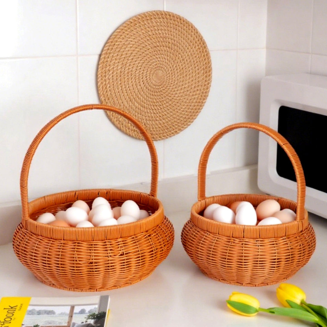 Women Handcrafted Storage Basket with Carrying Handle Kalsten