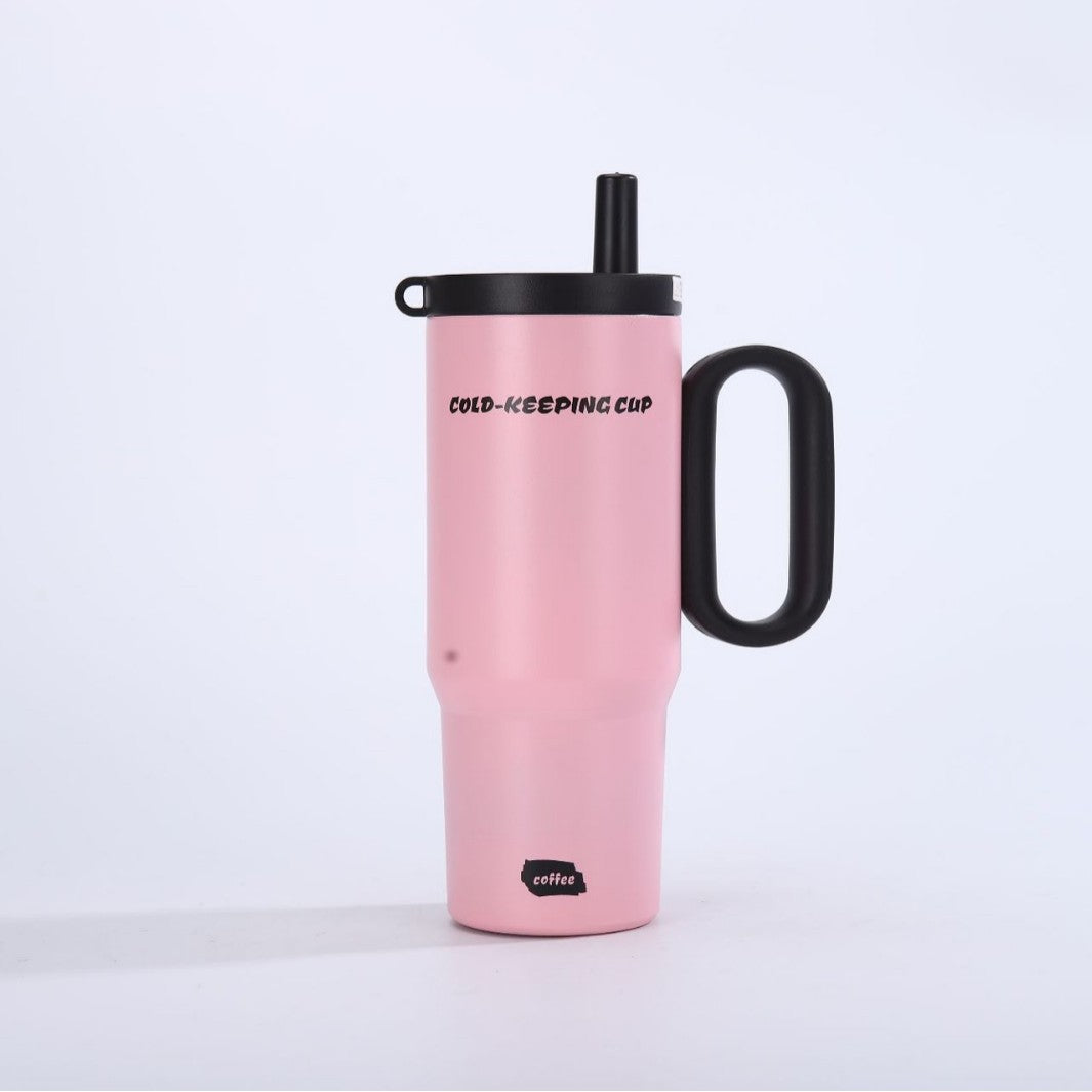 Unisex insulated cup with practical handle and straw function Kalsten